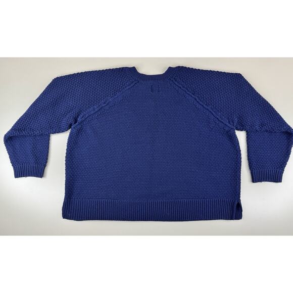 GAP Womens XXL Boxy Fisherman Crewneck Sweater XXL Navy Blue Chunky Knit Preppy - Picture 7 of 10